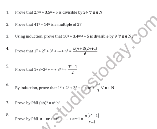 CBSE Class 11 Principle Of Mathematical Induction Worksheet B